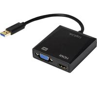 LogiLink UA0234 USB / VGA / HDMI Adaptateur [1x USB 3.0 mâle type A - 1x VGA femelle, HDMI femelle] noir 10.00 cm