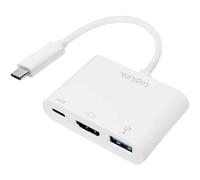 LogiLink UA0258 USB / HDMI Adaptateur [1x USB-C® mâle - 1x USB-C® femelle, HDMI femelle, USB 3.0 femelle type A] blanc 14.00 cm