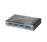 LogiLink Hub USB 3.0 ua0282 - 4 ports, protection contre les surintensités - Noir/Aluminium