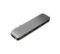 LogiLink UA0302 Station d'accueil USB 3.2 Gen 1 Type-C Aluminium/Noir, Ports USB-A/USB-C, HDMI, Lecteur Cartes SD/MicroSD, Support Windows/macOS/Linux