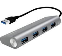 LogiLink UA0307 Hub USB 4 ports USB-A USB 3.0 5 GBit/s aluminium UA0307