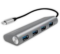 LogiLink UA0309 Hub USB 3.1 pour PC/Ordinateur Portable 4 Ports Boîtier en Aluminium Argent