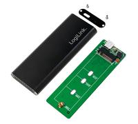 LogiLink UA0314 Enceinte SSD M.2 SATA 10Gbps USB 3.2 Gen 2 Noir - Support 1x SSD M.2 SATA - Compatible Windows, macOS, Android - 160x12x41mm