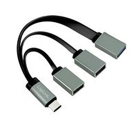 LogiLink UA0315 Hub USB-C (USB 3.1 Gen1 jusqu'à 5 Gbps) avec fiche Droite vers 2 Ports USB 2.0 (Type A Femelle) + 1 Port USB 3.0 (Type A Femelle), Anthracite