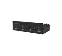 LogiLink UA0342 Lecteur Interne 5.25" avec 7 Ports USB 3.2 Gen 1, Taux de Transfert 5000 Mbit/s, Dimensions 148x78x42mm, Noir