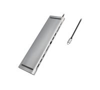 LogiLink UA0373 Station d'accueil USB 3.2 Gen 1 Type-C Aluminium - 3x USB-A, 1x USB-C, 2x HDMI, VGA, Ethernet Gigabit, Lecteur Cartes SD/MicroSD, PD 100W