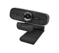LogiLink UA0378 Webcam USB de conférence HD Objectif Grand Angle 100 ° Double Microphone avec réduction du Bruit avec Mise au Point Manuelle pour vidéoconférence et Streaming en Direct Noir