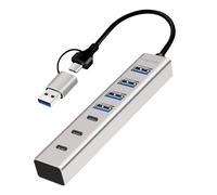 LogiLink UA0442 Hub USB 4 + 3 ports USB-A, USB-C® USB 3.0 5 GBit/s aluminium UA0442