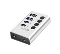 LogiLink UA0446 Hub USB 2+2 ports USB-A, USB-C® USB 3.2 Gen1 5 GBit/s aluminium UA0446