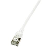 LogiLink Câble réseau RJ45 CQ9021S Ultraflex Cat6a U/FTP 0,5 m Blanc ultra-fin ignifuge