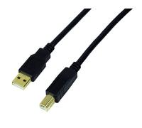 LogiLink Câble USB 2.0 UA0264 – USB A mâle vers USB B mâle, 10 m, noir, contacts dorés