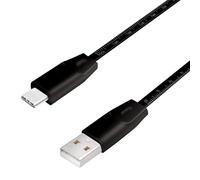 LogiLink USB 2.0 Connection Cable with Ruler, USB (Type A) to USB (Type C) Black