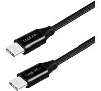 Logilink USB 2.0 Kabel, USB-C zu USB-C, schwarz, 1,0m