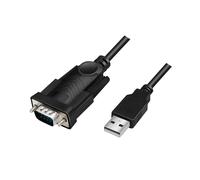LogiLink USB 2.0 - RS232 Adapterkabel, schwarz, 1,5 m