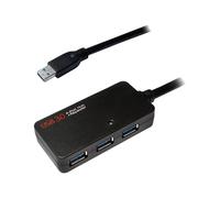LogiLink USB 3.0 Active Repeater Cable up to 10m with 4-Port Hub - Câble de rallonge USB - USB 3.0 - jusqu'à 10 m