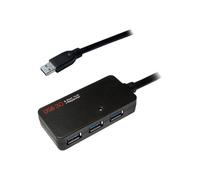 LogiLink USB 3.0 Active Repeater Cable up to 10m with 4-Port Hub - Câble de rallonge USB - USB 3.0 - jusqu'à 10 m