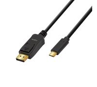 Câble adaptateur LogiLink USB-C® / DisplayPort USB-C® mâle, Fiche mâle DisplayPort 1.80 m noir UA0335 Câble d'afficheur USB-C®