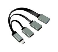 LogiLink UA0315 Hub USB 3 ports USB-A USB 3.1 Gen1 5 GBit/s avec fiche mâle USB-C noir, gris UA0315