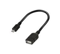 LogiLink AA0035 Adaptateur de câble avec Micro USB pour Smartphone M/F , Noir , 0,20 m