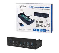 Logilink USB HUB 3.0, 7-Port, 5,25" intern + Schnelladeport