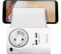 LogiLink USB Steckdosenadapter, 2x USB-Port, 5V/2.1A weiß