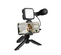 LogiLink Vlogger Kit 36 LED avec Microphone et trépied pour Smartphones de 4,7 à 7" Noir