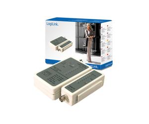 LogiLink WZ0011 Testeur de câbles réseau RJ45/RJ11/BNC - Vérification de continuité et de court-circuit - Identification de paires - Indicateur LED
