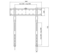 LogiLinkBP0116 LogiLink Support TV mural, plat, pour 81,28 - 165,10 cm