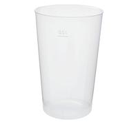 LogiPack GeRo Lot de 30 gobelets réutilisables de 500 ml - Fabriqués en Allemagne - Réutilisables - Transparent - En polypropylène (gobelet de 0,5 l)