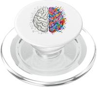 Logique cérébrale vs créativité Art et Science Concept d'esprit PopSockets PopGrip pour MagSafe