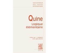Logique élémentaire - Willard Van Orman Quine - Vrin - broché - Etude