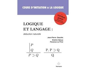 Logique et langage Déduction naturelle - Jean-Pierre Desclès - Hermann - Livre CD-ROM - Etude CD