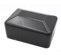 LogistSystem Capuchon de poteau de clôture 20 x 80 mm - Capuchon de clôture noir - Capuchon de poteau pyramide rectangulaire - Capuchons de poteaux de clôture - Capuchons de tubes en plastique