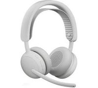 Logitech 2 ES - Micro-casque - sur-oreille - Bluetooth - sans fil, filaire - Suppresseur de bruit actif - USB-C - blanc cassé Blanc