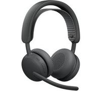 Logitech 2 ES - Micro-casque - sur-oreille - Bluetooth - sans fil, filaire - Suppresseur de bruit actif - USB-C - graphite Gris