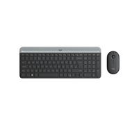 Logitech 920-009194 Ensemble Clavier AZERTY Belge et Souris Optique 1000 DPI Sans Fil RF 2.4GHz Graphite - Portée 10m, Autonomie Longue Durée