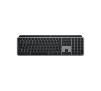 Logitech 920-009553 Clavier Bureau Sans Fil RF + Bluetooth QWERTZ Allemand Gris, Rétroéclairage Blanc, Batterie 1500mAh, Portée 10m, USB-C