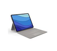 Logitech 920-010218 Clavier Français Smart Connector avec Trackpad pour iPad Pro 12.9" (5e & 6e Gen) Sable, Rétroéclairage ajustable