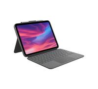Logitech 920-011441 : Clavier QWERTY UK avec Pavé Tactile pour iPad (10ème Génération) - Connecteur Intelligent, Gris Oxford, Rétroéclairé