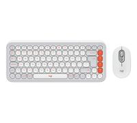 Logitech POP Icon Combo - Ensemble clavier et souris - sans fil - Bluetooth LE - QWERTY - International US - blanc cassé, orange G