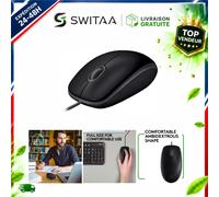 Logitech B110 Souris Filaire USB Optique Silencieuse Ambidextre Noire