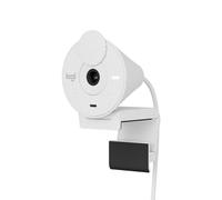 Logitech Brio 300 Webcam Full HD avec confidentialité, micro à réduction de bruit, USB-C, Certifié pour Zoom, Microsoft Teams, Google Meet, Correction automatique de l’éclairage - Blanc