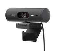 Logitech Brio 500 Webcam Streaming HD avec Expo Auto, Mode ’Show’, Deux Micros à Réduction de Bruit, Clapet Webcam Confidentiel, Compatible Microsoft Teams, Google Meet, Zoom, Câble USB-C - Graphite