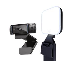 Logitech C920 HD Pro + Logitech for Creators Litra Glow - Solution idéale pour apparaître sous Votre Meilleur Jour et Disposer d'une Webcam et d'un éclairage de qualité pour Les visioconférences Zoom