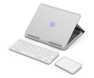 Logitech CASA Pop-Up Desk Support pour Ordinateur Portable - Blanc, Clavier Anglais QWERTY