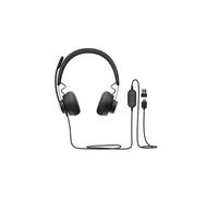 Logitech Casque filaire Duo ZONE WIRED MS USB-C/A - Anti-bruit - Télécommande sur le fil - Certifié Teams - Noir