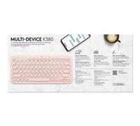 Logitech Clavier Bluetooth multi-appareils K380 - Clavier - sans fil - Bluetooth 3.0 - QWERTY - International US - rose G