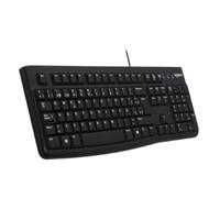 Logitech Clavier professionnel filaire K120 pour Windows et Linux, port USB, saisie silencieuse, robuste, résistant aux éclaboussures, support de clavier, disposition en espagnol - noir