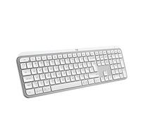 Logitech Clavier sans fil MX Keys S, profil bas, saisie silencieuse précise, touches programmables, rétroéclairage, Bluetooth, rechargeable, pour Windows PC/Linux/Chrome/Mac - Hellgrau, mise en page allemande, 43,02 x 13,16 x 2,05 cm