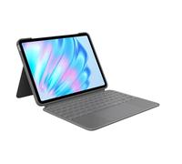 Logitech Combo Touch, étui clavier pour iPad Air 11 pouces (M2, M3 et M4) | Pour iPad Air (5e génération), clavier rétroéclairé amovible avec support, AZERTY Français - Gris